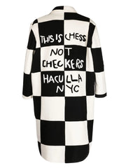 check-pattern wool coat