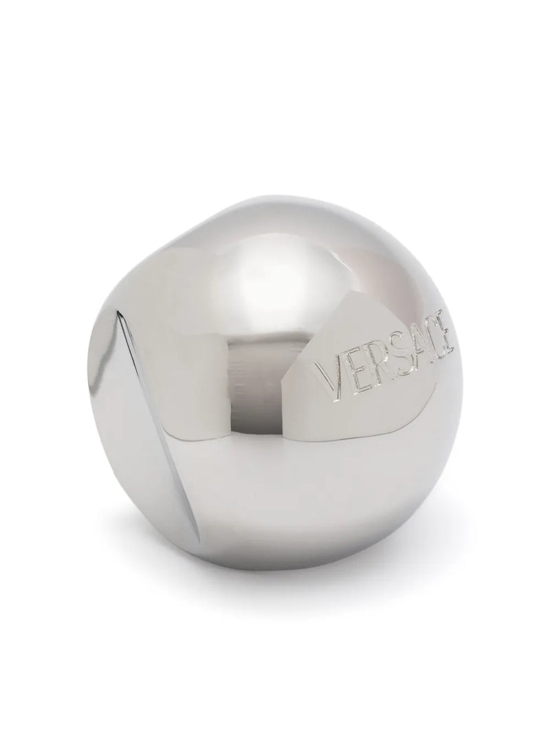 Sphere logo-engraved ring