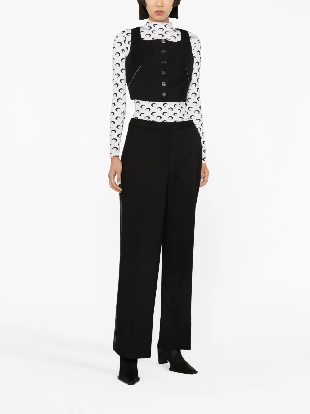 wide-leg tailored trousers