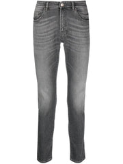mid-rise slim-cut jeans