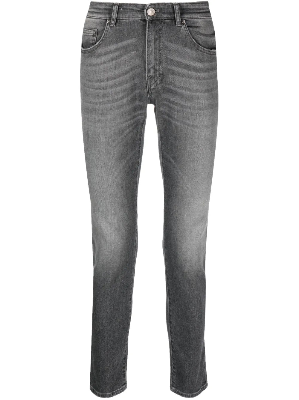 mid-rise slim-cut jeans