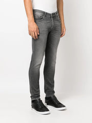 mid-rise slim-cut jeans