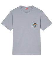 Kenzo Embroidered Jungle Heart Pocket T-Shirt (Grey)