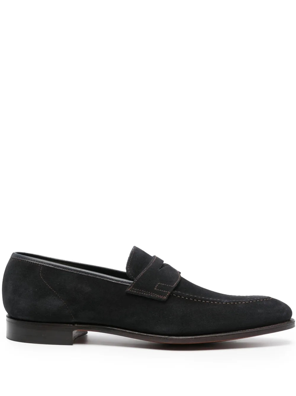 almond-toe suede loafers