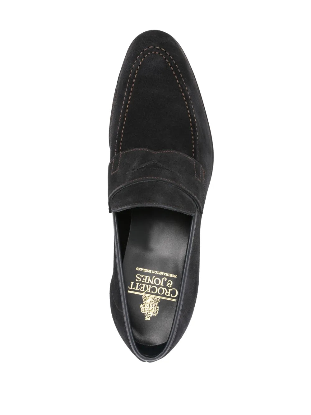 almond-toe suede loafers