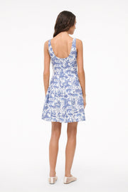 MINI WELLS DRESS BLUE TOILE