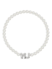 MJ logo-lettering pearl necklace