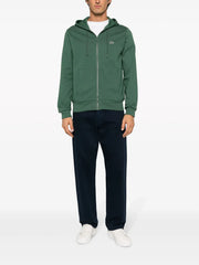 logo-embroidered zip-up Hoodie