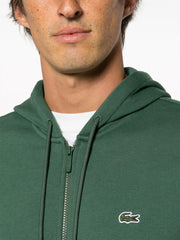 logo-embroidered zip-up Hoodie
