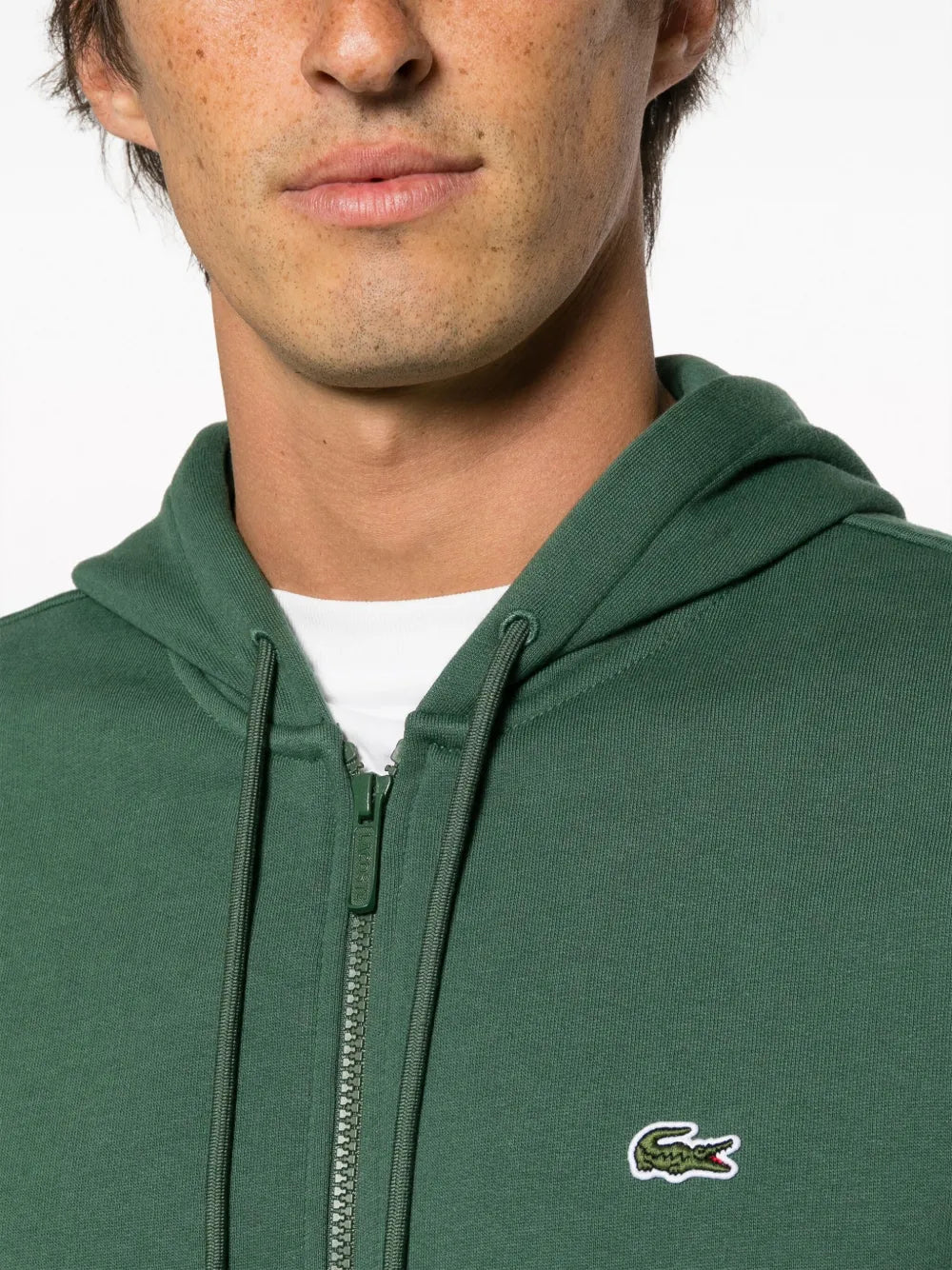 logo-embroidered zip-up Hoodie