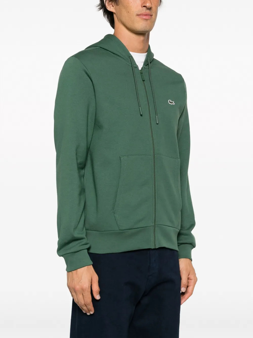 logo-embroidered zip-up Hoodie
