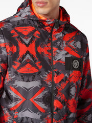 logo print hooded jacket