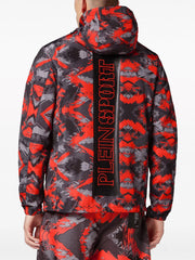 logo print hooded jacket
