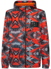 logo print hooded jacket