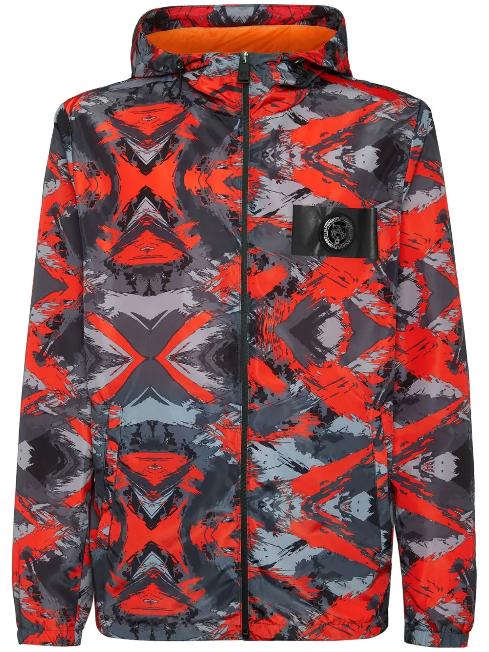logo print hooded jacket