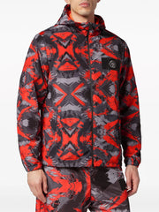 logo print hooded jacket