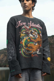 Dragon x Tiger Waffle Full Sleeve T-Shirt