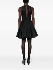 V-neck pleated dress