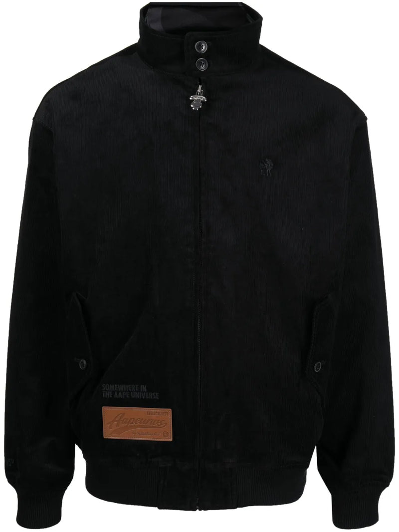 logo-patch cotton bomber jacket