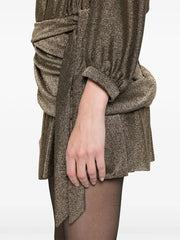 draped glittered mini dress