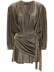 draped glittered mini dress
