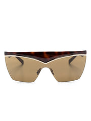 tortoiseshell shield-frame sunglasses
