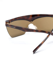 tortoiseshell shield-frame sunglasses