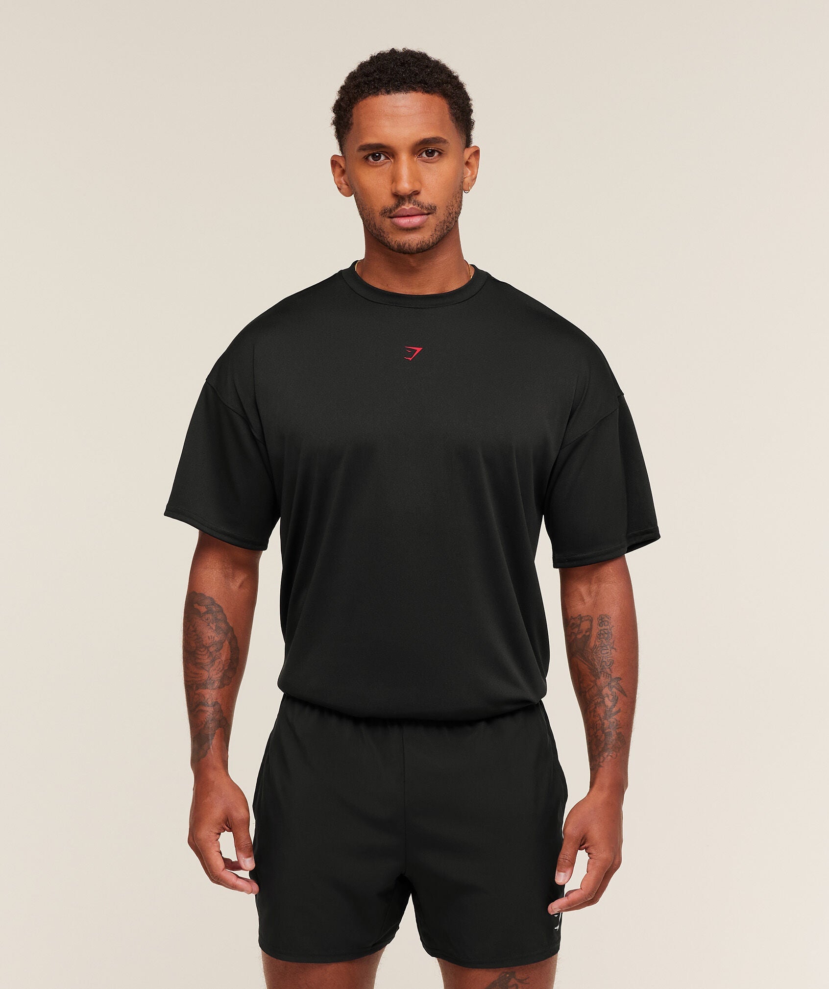 Gymshark Hybrid Graphic T-Shirt Oversized Fit Black