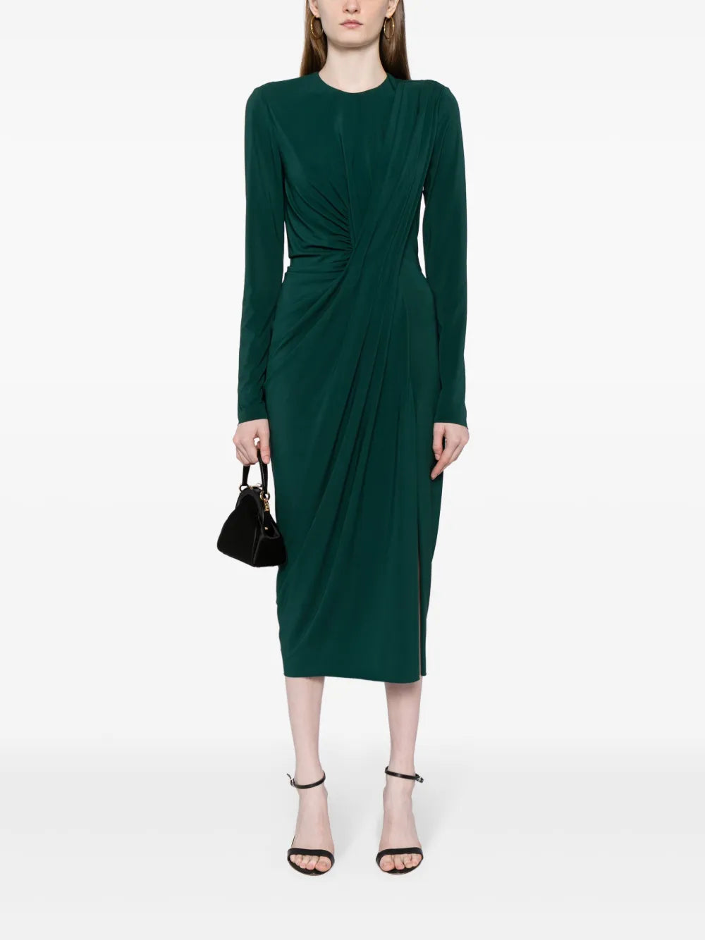 draped midi dress