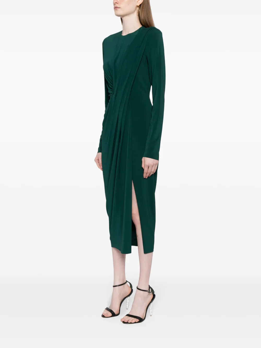 draped midi dress