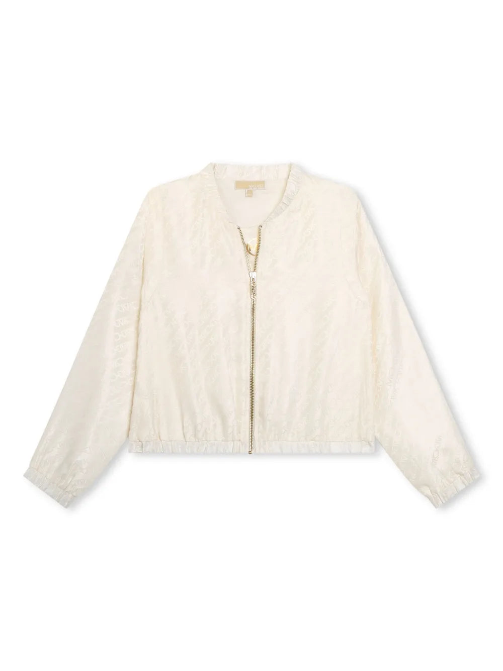 logo-jacquard satin bomber jacket