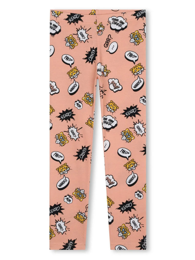 tiger-print jersey leggings