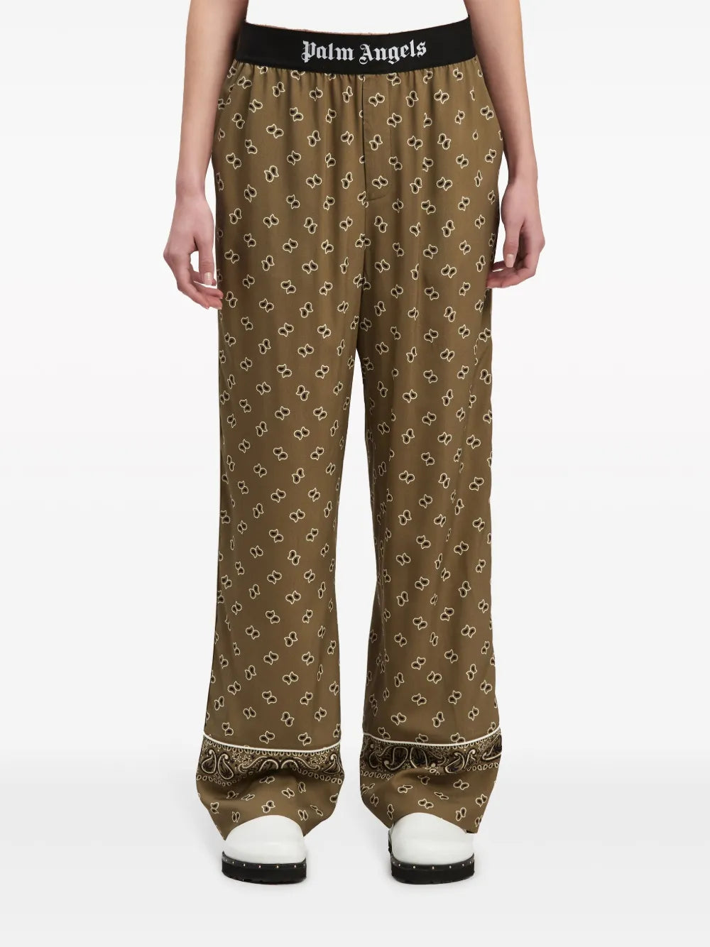Paisley-Print Straight-Leg Trousers