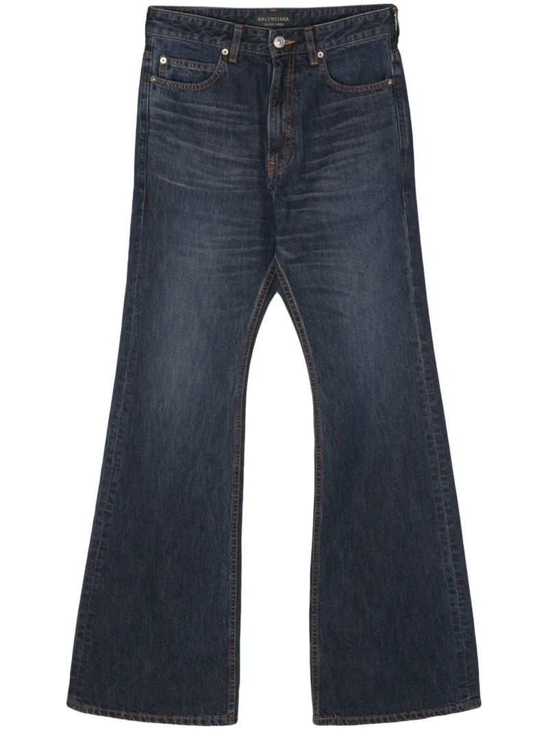 high-waisted bootcut jeans