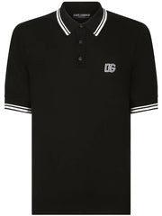 logo-embroidered stripe-detail polo shirt