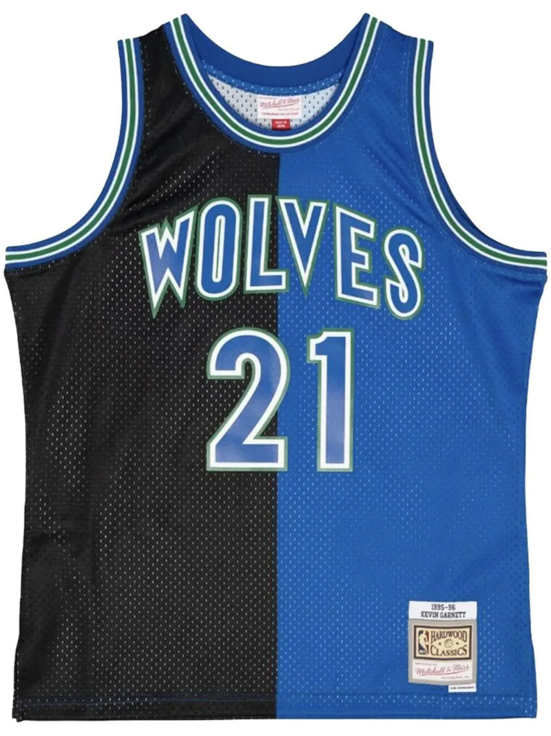 NBA Timberwolves 1995 Kevin Garnett Split Swingman basketball jersey