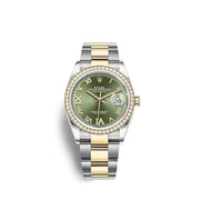 Rolex Datejust 36 126283 RBR Green Roman VIIX Dial Diamond Bezel Oyster