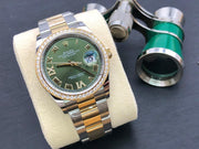 Rolex Datejust 36 126283 RBR Green Roman VIIX Dial Diamond Bezel Oyster