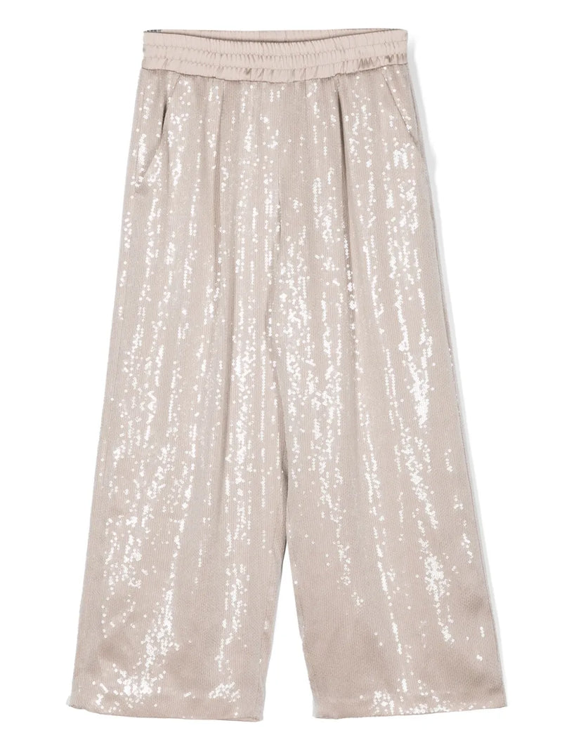 sequin-embellished wide-leg trousers