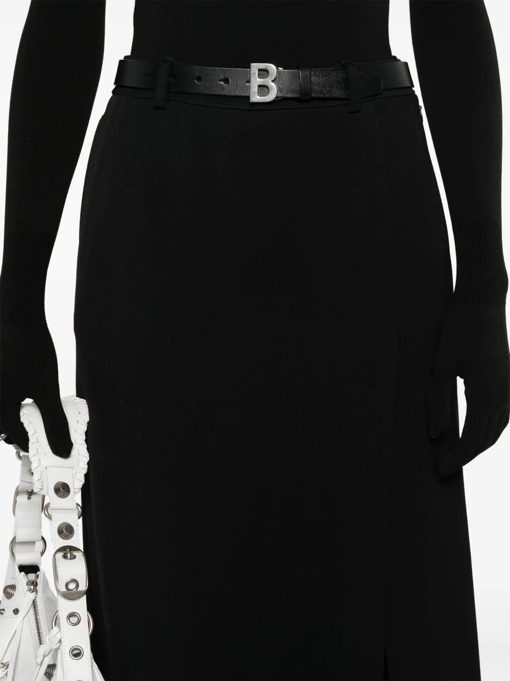 slit tailored maxi skirt
