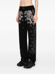 crystal-embellished bandana track pants