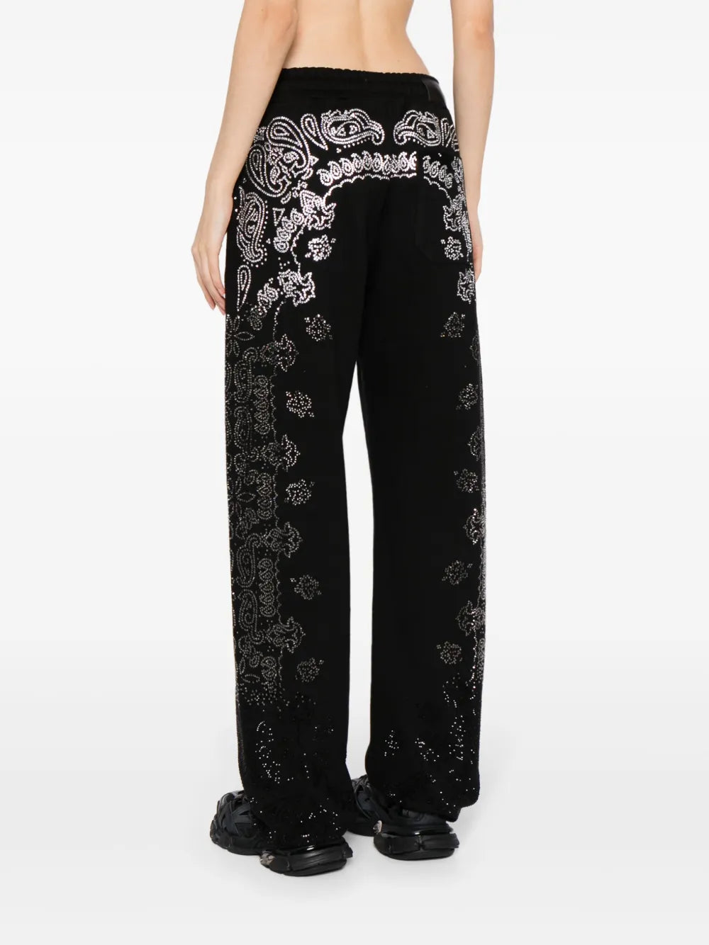 crystal-embellished bandana track pants