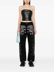 crystal-embellished bandana track pants