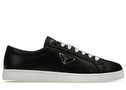 Prada Brushed Sneakers Leather Black Black White