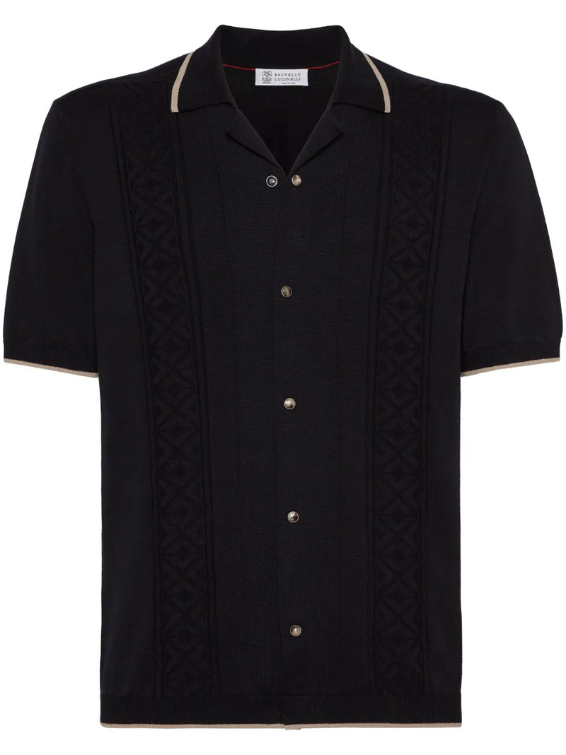 button-up cotton polo jumper