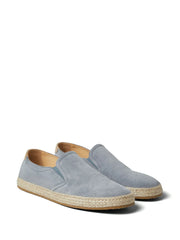 almond-toe suede loafers