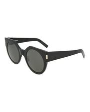 Saint Laurent Round-Frame Acetate Sunglasses Shiny Black (SL185SLIM-30001892-001)