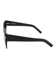 Saint Laurent Round-Frame Acetate Sunglasses Shiny Black (SL185SLIM-30001892-001)