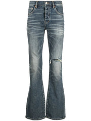 P004 low-rise flared jeans