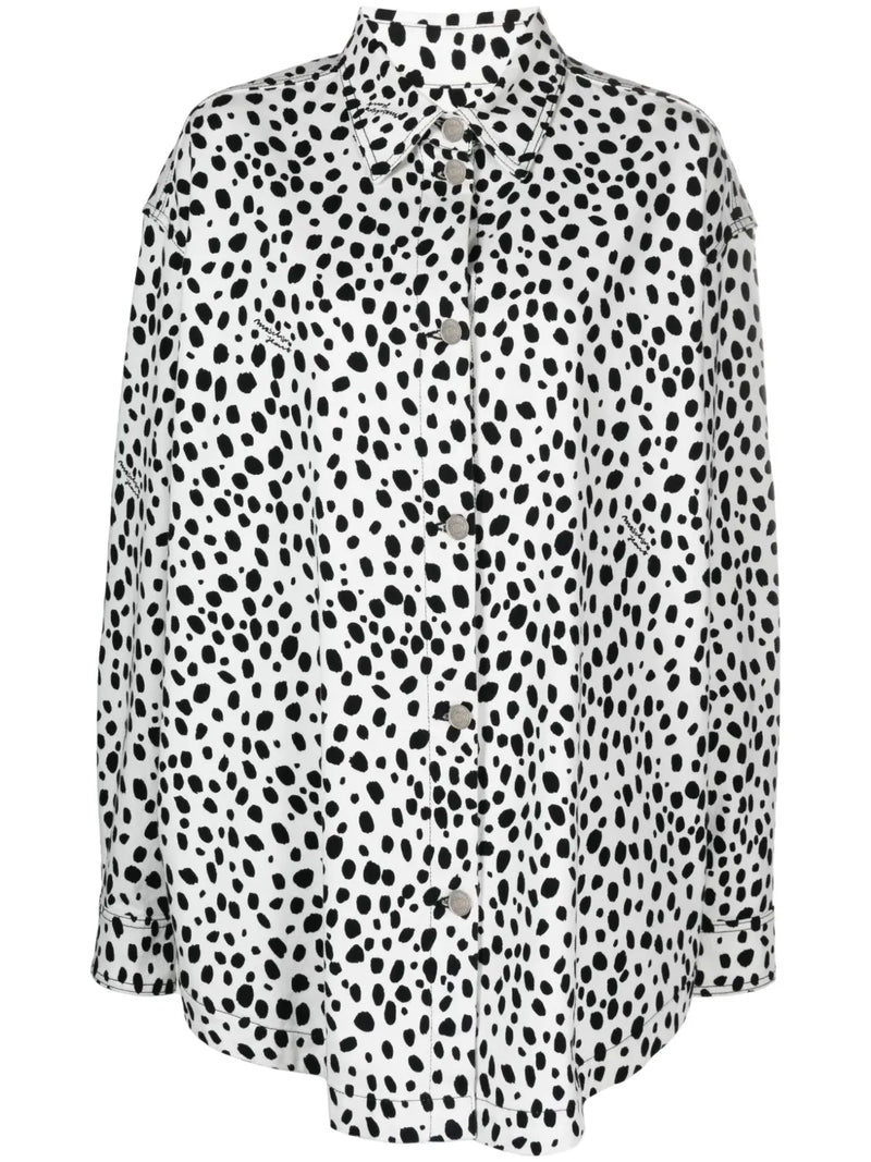 dalmatian-print shirt jacket
